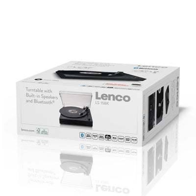 LENCO LS-15BK - Record player with Bluetooth®, two built-in speakers, and AT3600L cartridge - Black