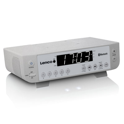 LENCO KCR-100SI - FM Keukenradio met Bluetooth®, LED-verlichting en timer - Zilver