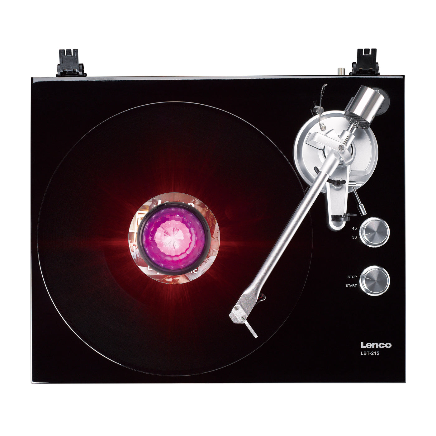 LENCO TTA-180TN - Record stabiliser with RGB light effects - 250g record player weight and disco ball in one - Titanium