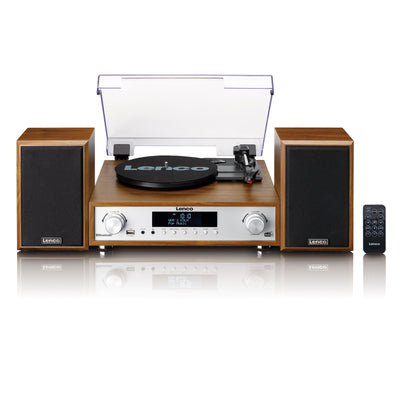 LENCO MC-160WD - HiFi Stereo system with Record Player, DAB+/FM radio, and Bluetooth® - Wood