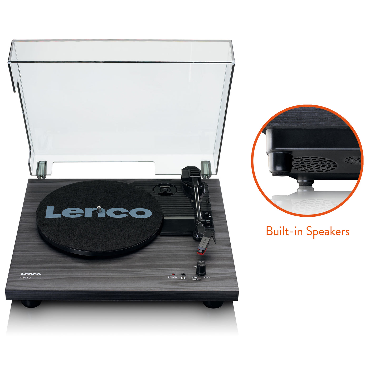 LENCO LS-10BK - Platenspeler met ingebouwde speakers - Zwart