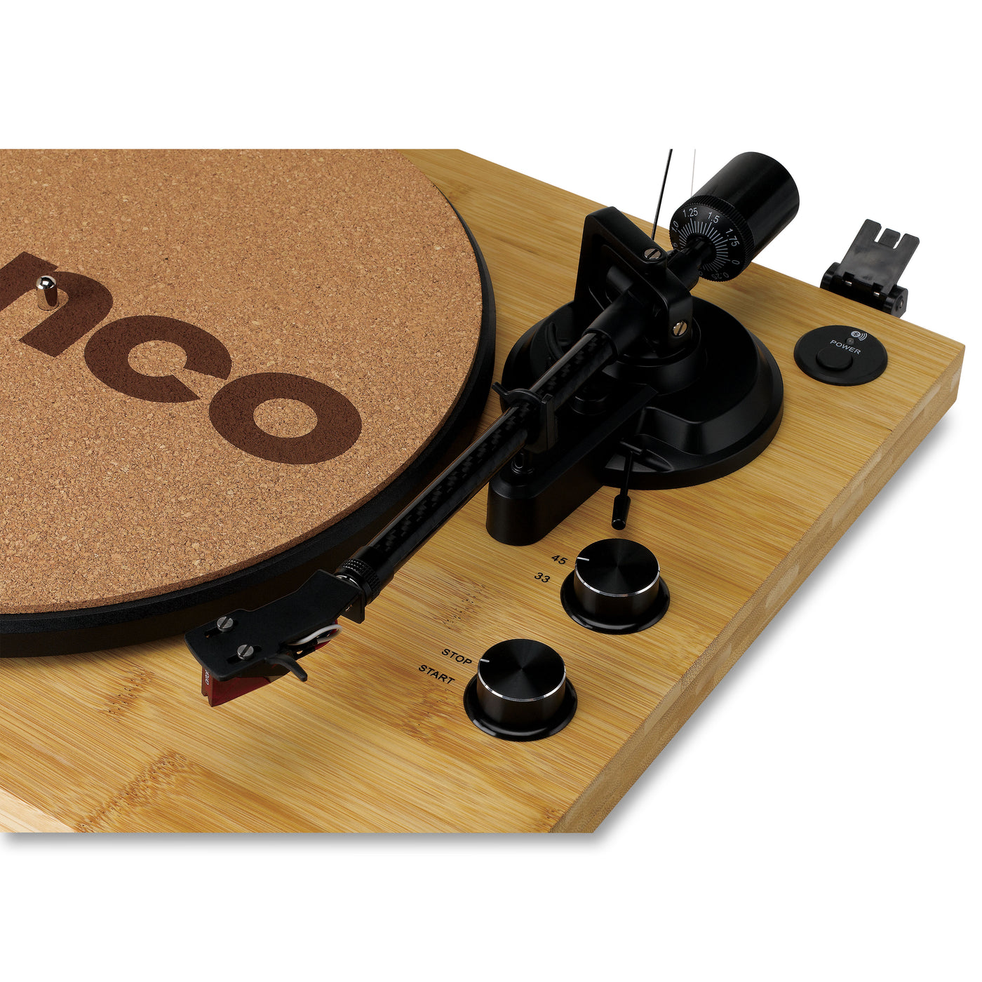 LENCO LBT-335BA - Record Player with Bluetooth®, bamboo housing, and Ortofon 2M Red cartridge