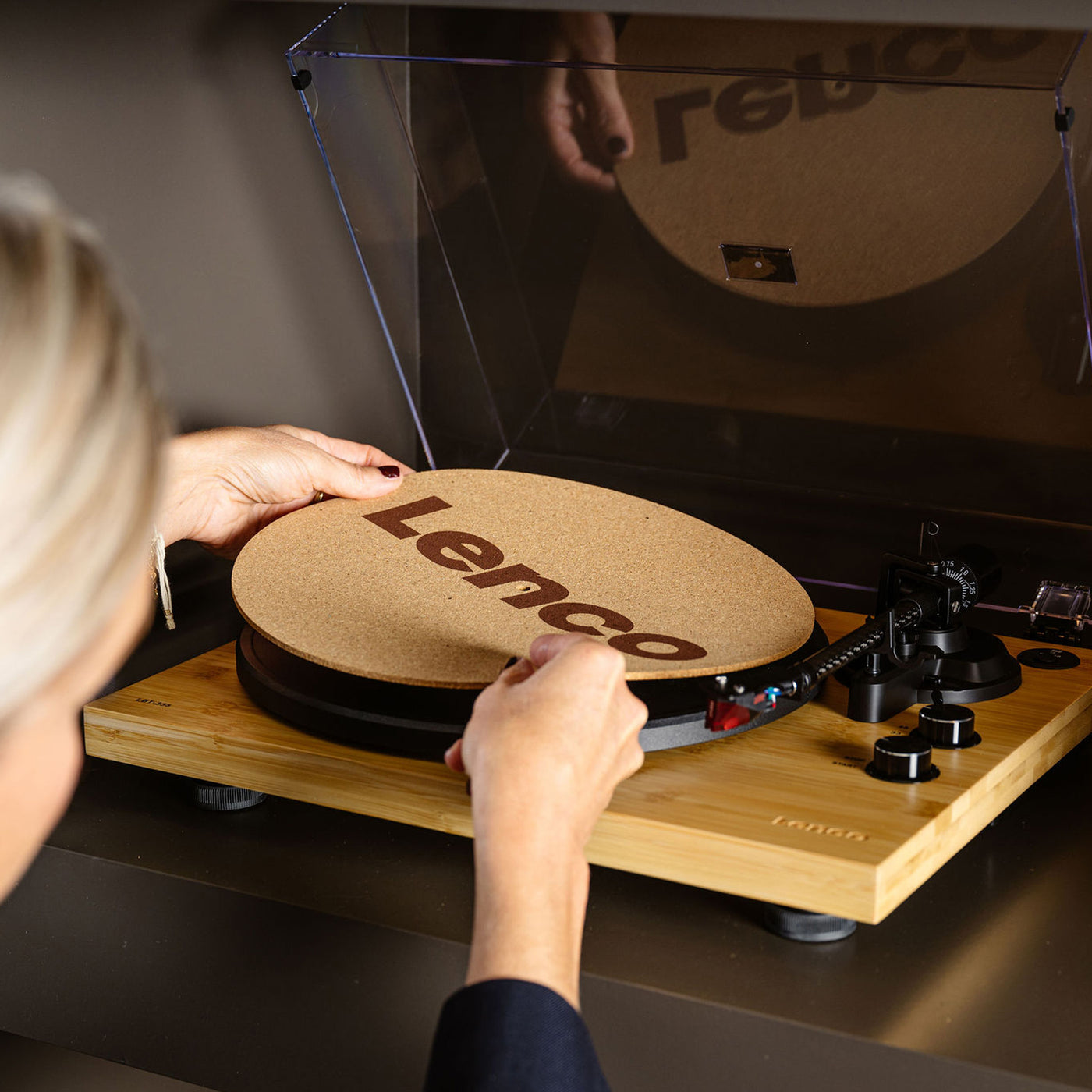 LENCO LBT-335BA - Record Player with Bluetooth®, bamboo housing, and Ortofon 2M Red cartridge