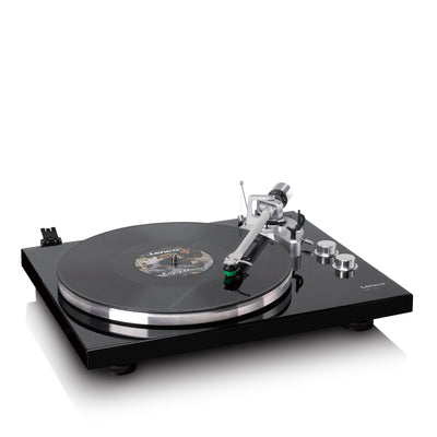 LENCO LBT-215BK - Record player with Bluetooth® and a metal platter, tonearm, and counterweight - Exclusive Piano Black finish