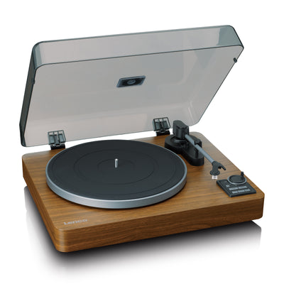 LENCO LBTA-165WD - Fully automatic record player with Bluetooth® transmission and pre-amplifier - Metal turntable platter and tonearm - Wood