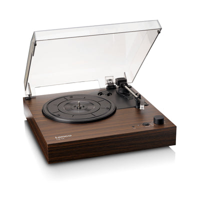 LENCO LS-15WD - Record player with Bluetooth®, two built-in speakers, and AT3600L cartridge - Wood