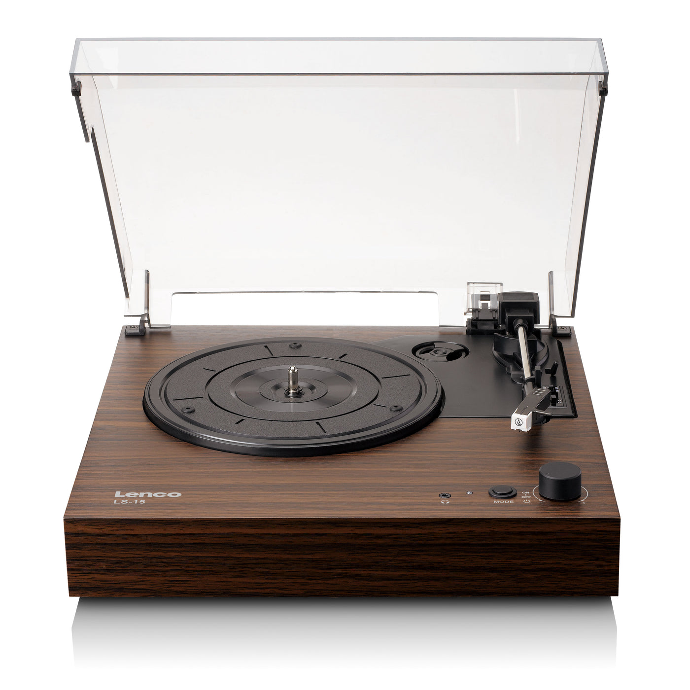 LENCO LS-15WD - Record player with Bluetooth®, two built-in speakers, and AT3600L cartridge - Wood