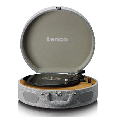 LENCO LS-66GY - Wooden retro record player with built-in speakers, Bluetooth® and AT3600L cartridge - Grey