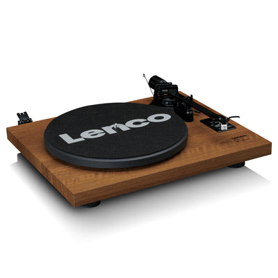 LENCO LS-480WD - Record player with built-in amplifier and Bluetooth® plus 2 external speakers - Wood