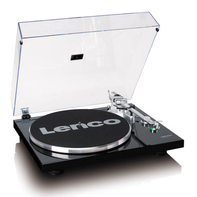 LENCO LBT-215BK - Platenspeler met Bluetooth® en een metalen draaiplateau, toonarm en contragewicht - Exclusieve Piano Black kleur