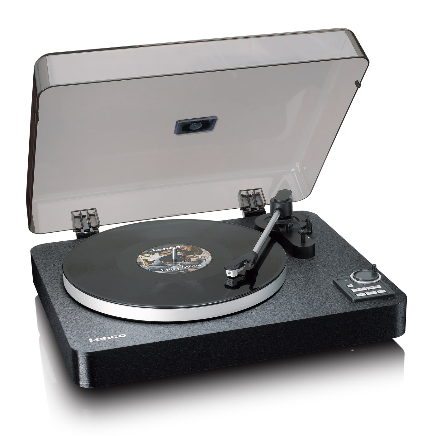 LENCO LBTA-165BK - Fully automatic record player with Bluetooth® transmission and pre-amplifier - Metal turntable platter and tonearm - Black