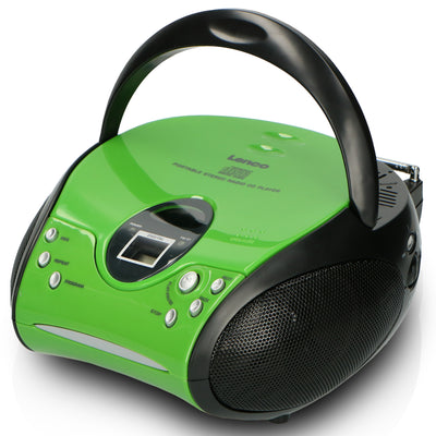 LENCO SCD-24 Green/Black - Portable stereo FM radio with CD player - Green/black