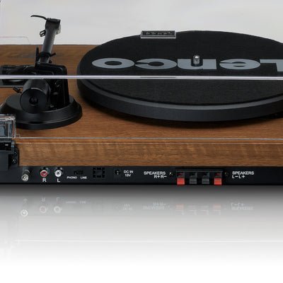 LENCO LS-480WD - Record player with built-in amplifier and Bluetooth® plus 2 external speakers - Wood