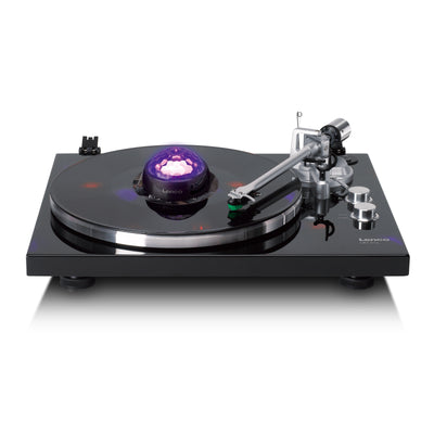 LENCO TTA-180TN - Record stabiliser with RGB light effects - 250g record player weight and disco ball in one - Titanium