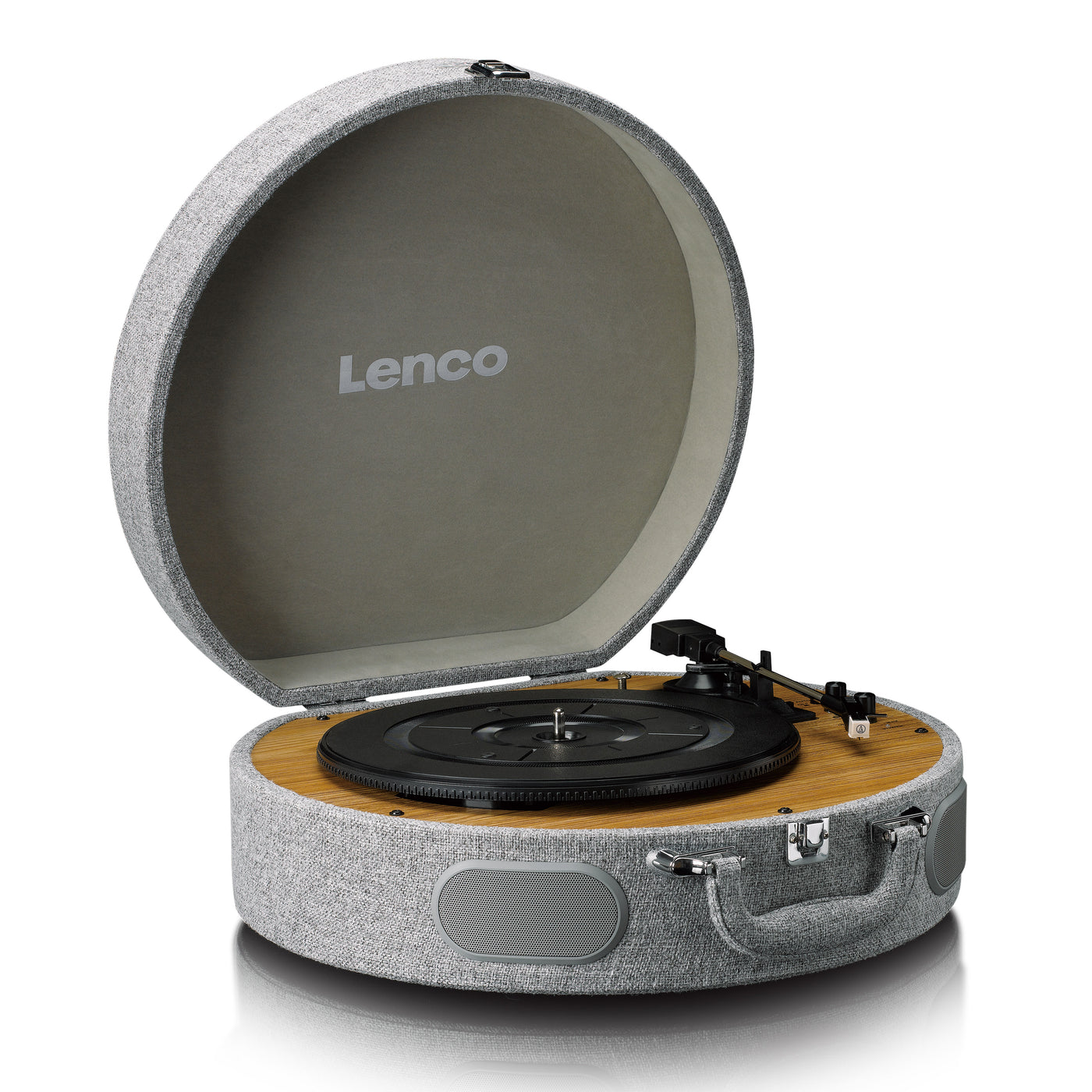 LENCO LS-66GY - Houten retro platenspeler met ingebouwde speakers, Bluetooth® en AT3600L cartridge - Grijs