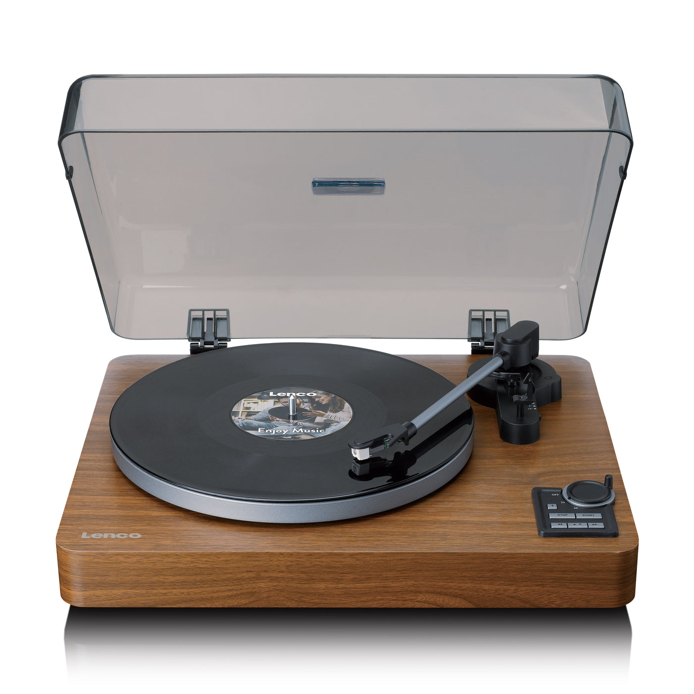 LENCO LBTA-165WD - Fully automatic record player with Bluetooth® transmission and pre-amplifier - Metal turntable platter and tonearm - Wood