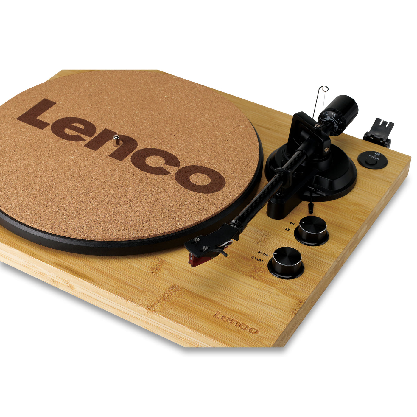 LENCO LBT-335BA - Platenspeler met Bluetooth®, uit bamboe vervaardigde behuizing en Ortofon 2M Red cartridge