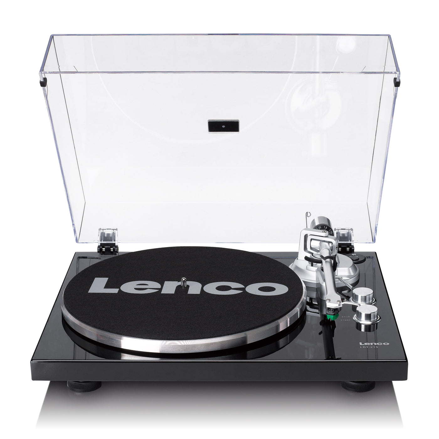 LENCO LBT-215BK - Platenspeler met Bluetooth® en een metalen draaiplateau, toonarm en contragewicht - Exclusieve Piano Black kleur