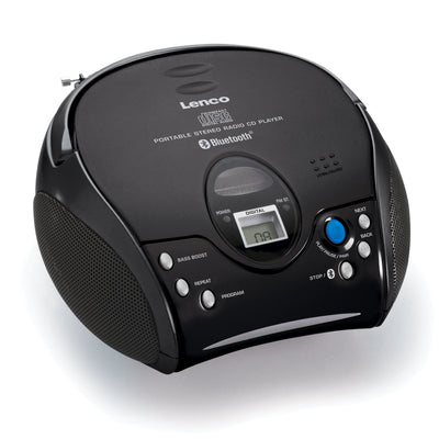 LENCO SCD-32BT - Draagbare CD-speler met FM radio en Bluetooth®, zwart