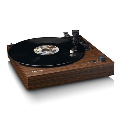 LENCO LS-15WD - Record player with Bluetooth®, two built-in speakers, and AT3600L cartridge - Wood