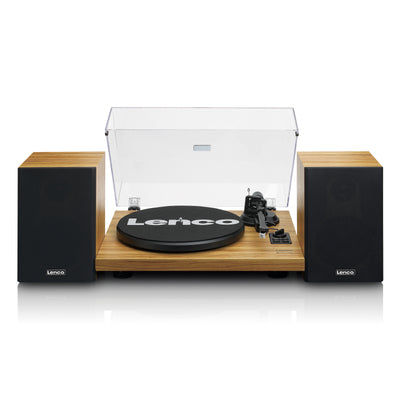 LENCO LS-500OK - Record player with built-in amplifier and Bluetooth® plus 2 external speakers - Wood