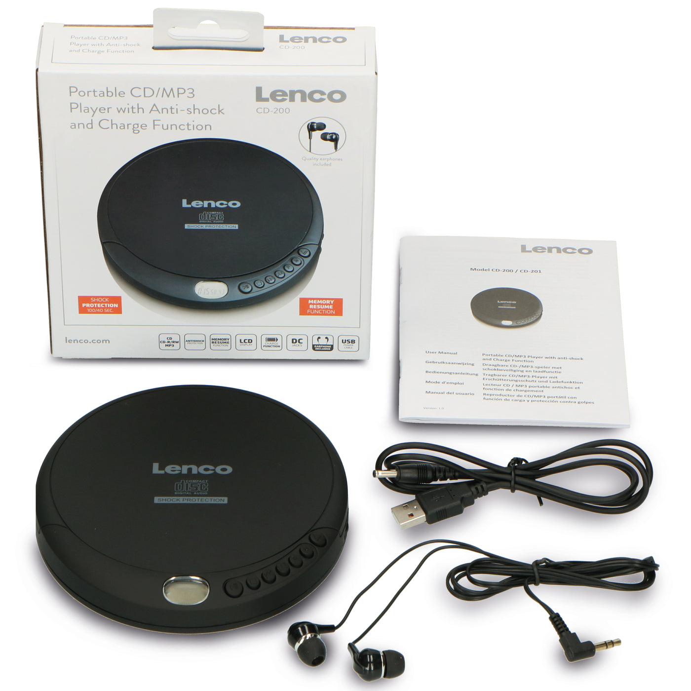 Lenco - CD-200 Discman with anti-shock