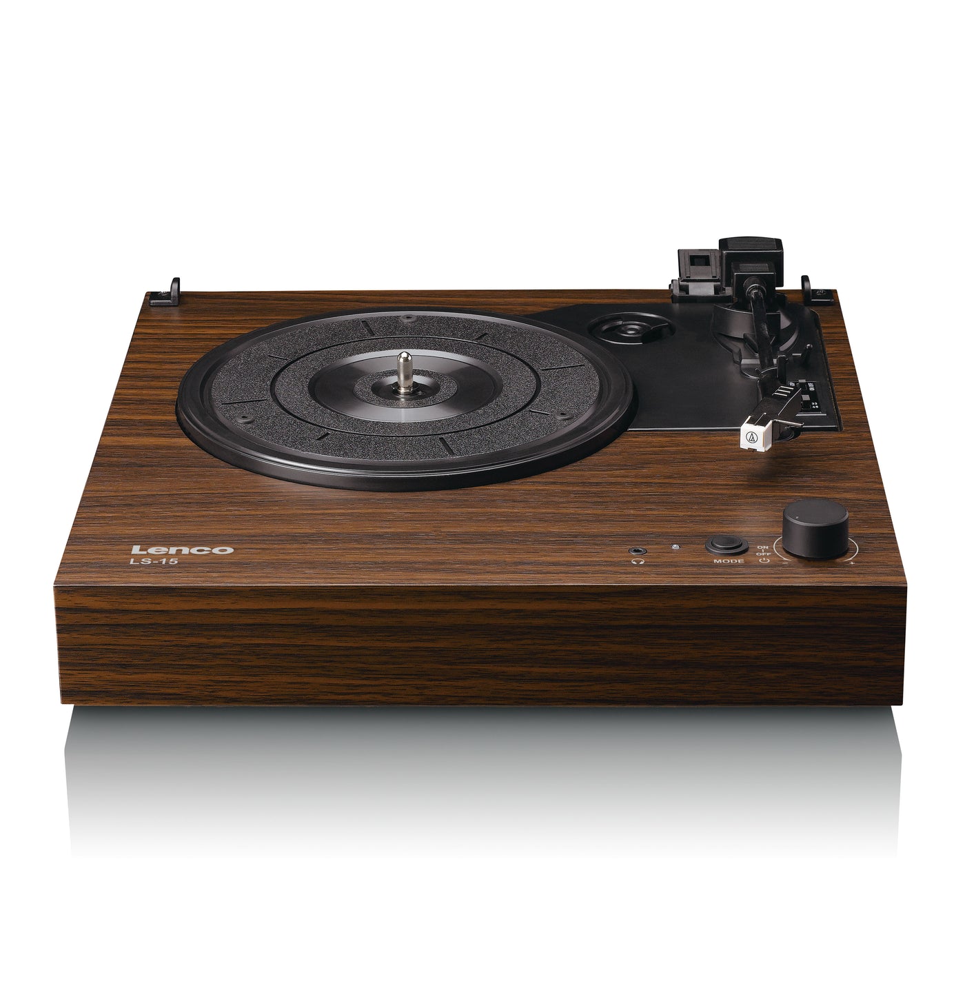 LENCO LS-15WD - Record player with Bluetooth®, two built-in speakers, and AT3600L cartridge - Wood