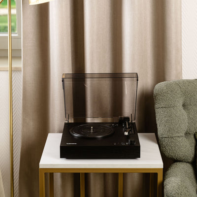 LENCO LS-15BK - Record player with Bluetooth®, two built-in speakers, and AT3600L cartridge - Black