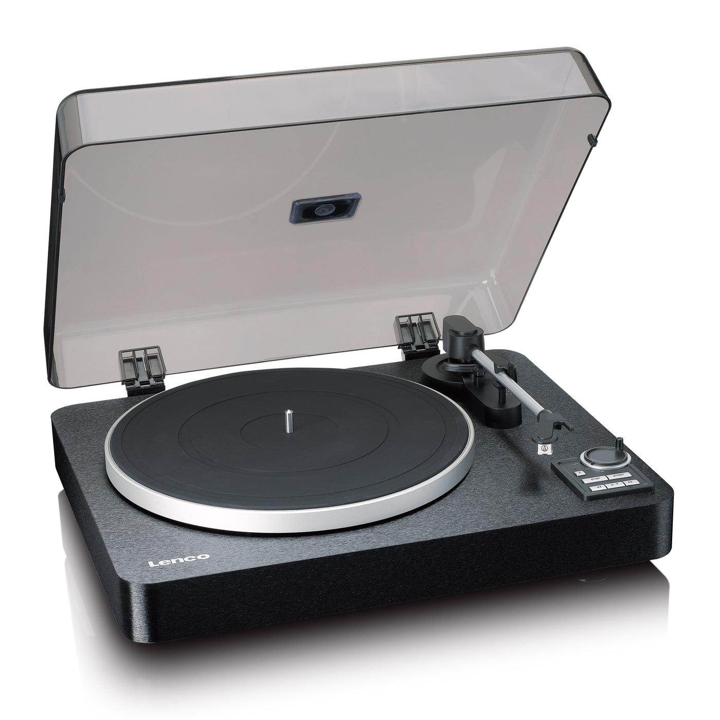 LENCO LBTA-165BK - Fully automatic record player with Bluetooth® transmission and pre-amplifier - Metal turntable platter and tonearm - Black