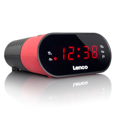 LENCO CR-07 Pink - FM Alarm Clock Radio with with Sleep timer and double alarm function - Pink