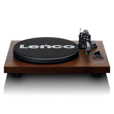 LENCO LS-600WA - Platenspeler met ingebouwde versterker en Bluetooth® plus 2 externe speakers - Walnoot