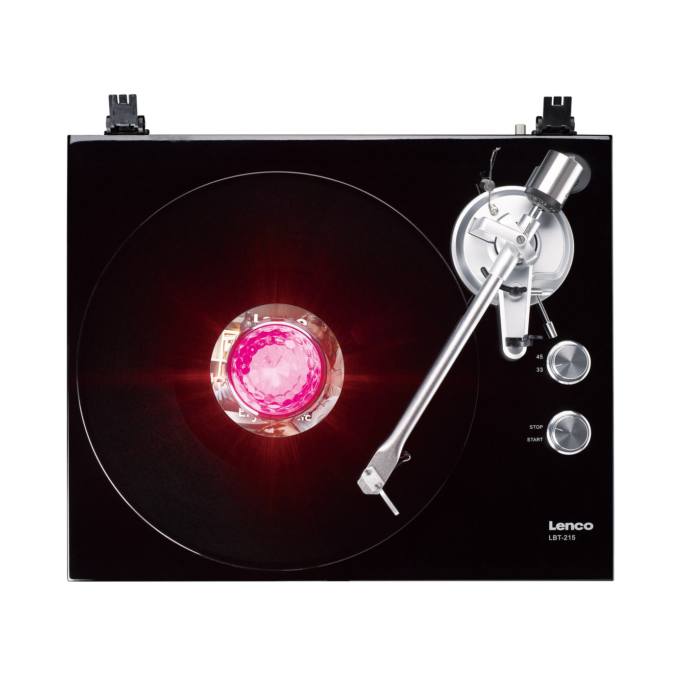 LENCO TTA-080SI - Record stabiliser with RGB light effects - 250g record player weight and disco ball in one - Silver