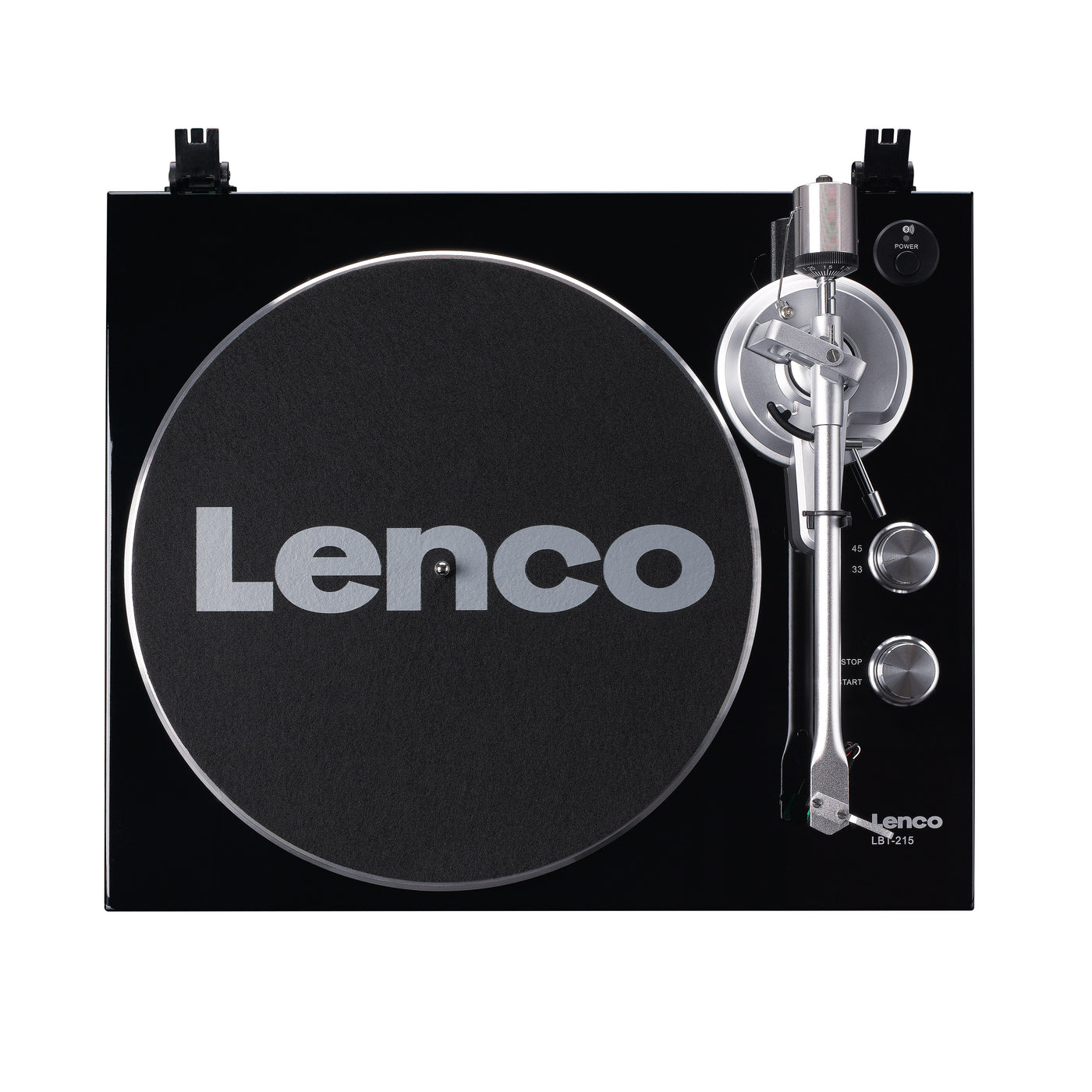 LENCO LBT-215BK - Record player with Bluetooth® and a metal platter, tonearm, and counterweight - Exclusive Piano Black finish