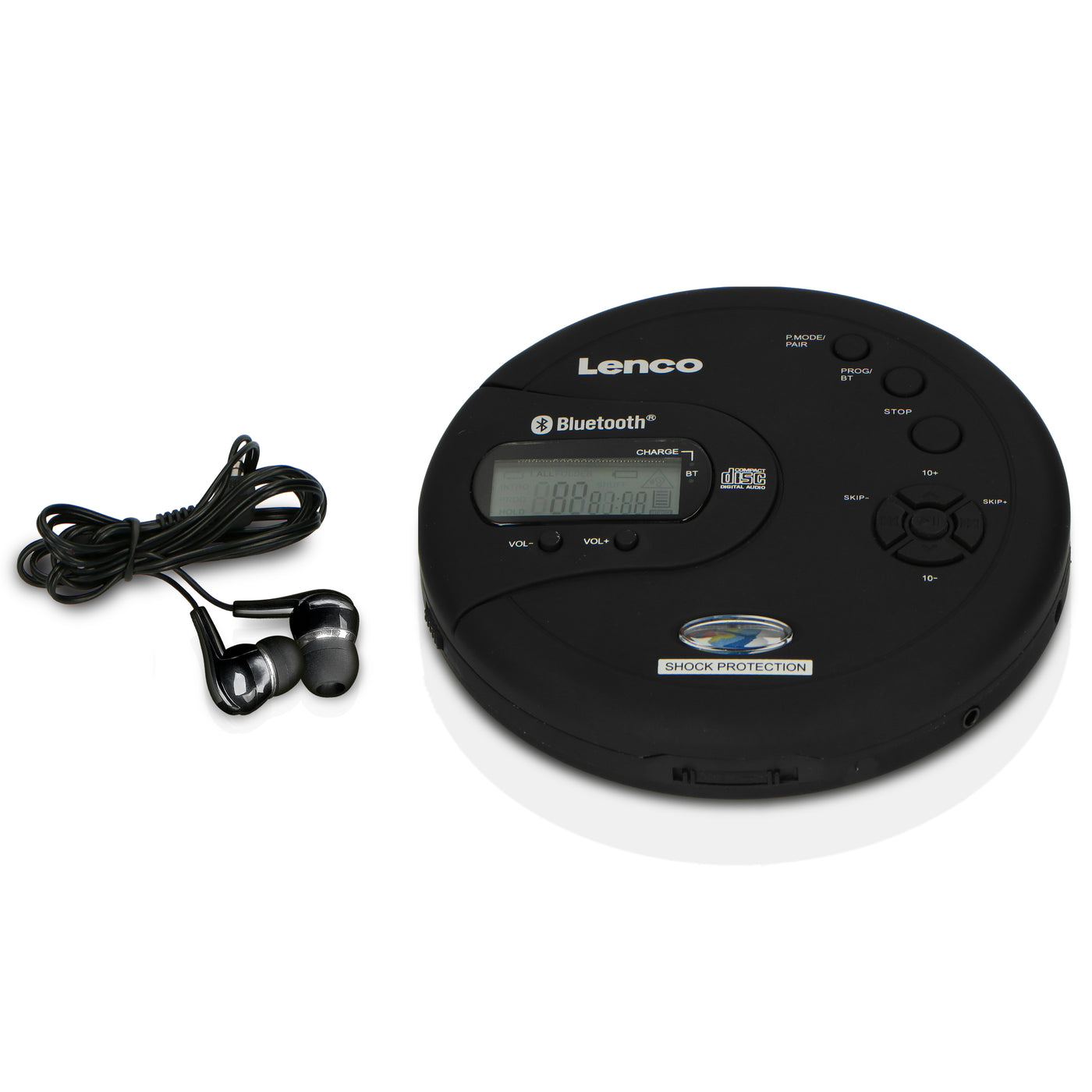 LENCO CD-300BK - Draagbare Bluetooth® CD-MP3 speler met anti-shock - Zwart