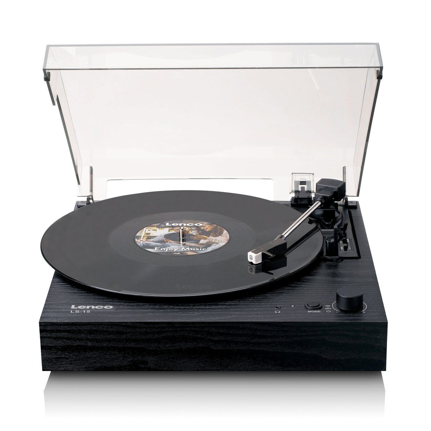 LENCO LS-15BK - Record player with Bluetooth®, two built-in speakers, and AT3600L cartridge - Black