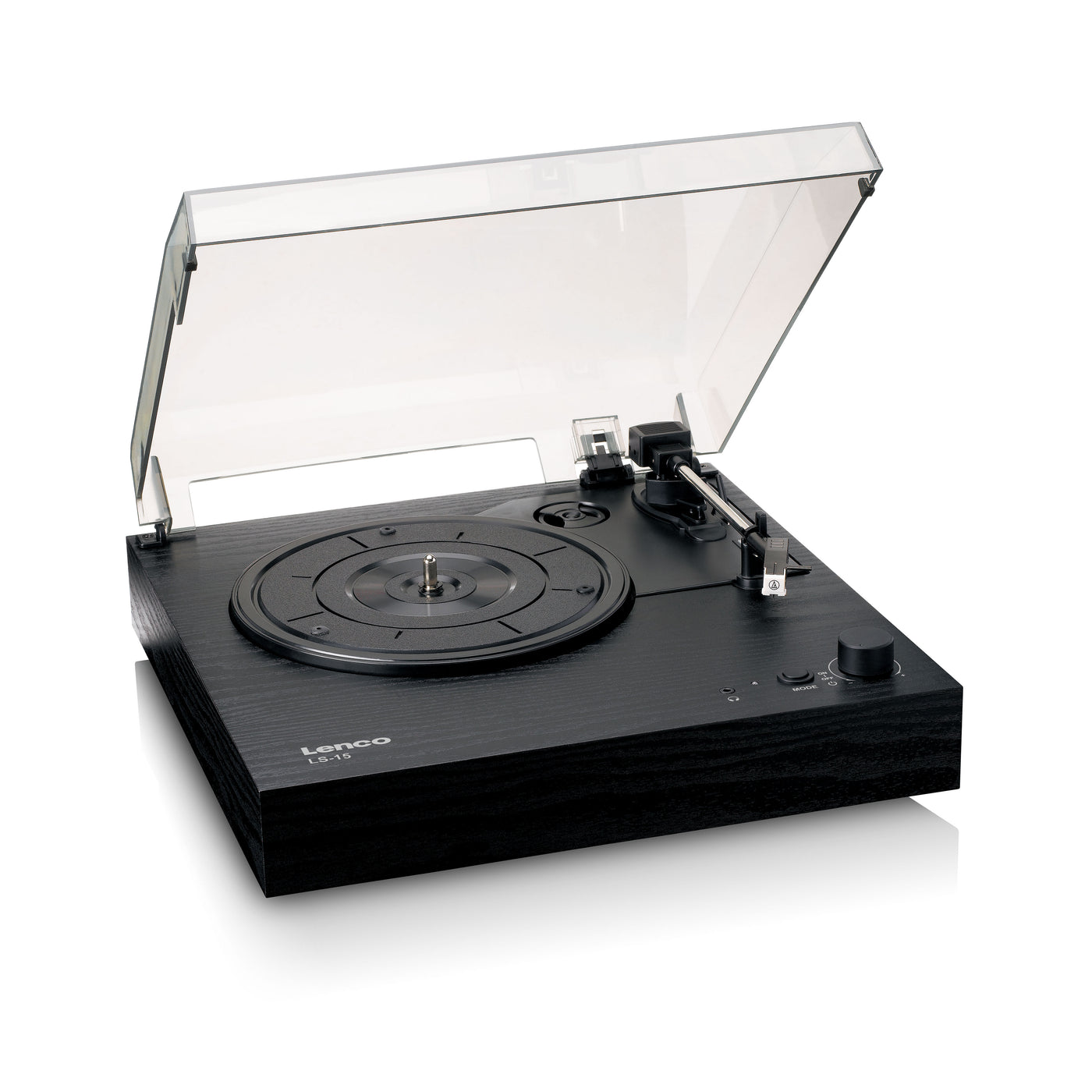 LENCO LS-15BK - Record player with Bluetooth®, two built-in speakers, and AT3600L cartridge - Black