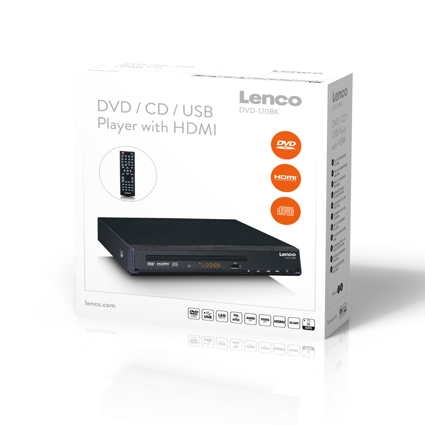 LENCO DVD-120BK - DVD player with HDMI and remote control