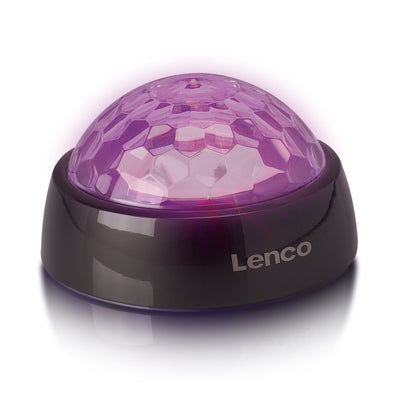 LENCO TTA-180TN - Record stabiliser with RGB light effects - 250g record player weight and disco ball in one - Titanium