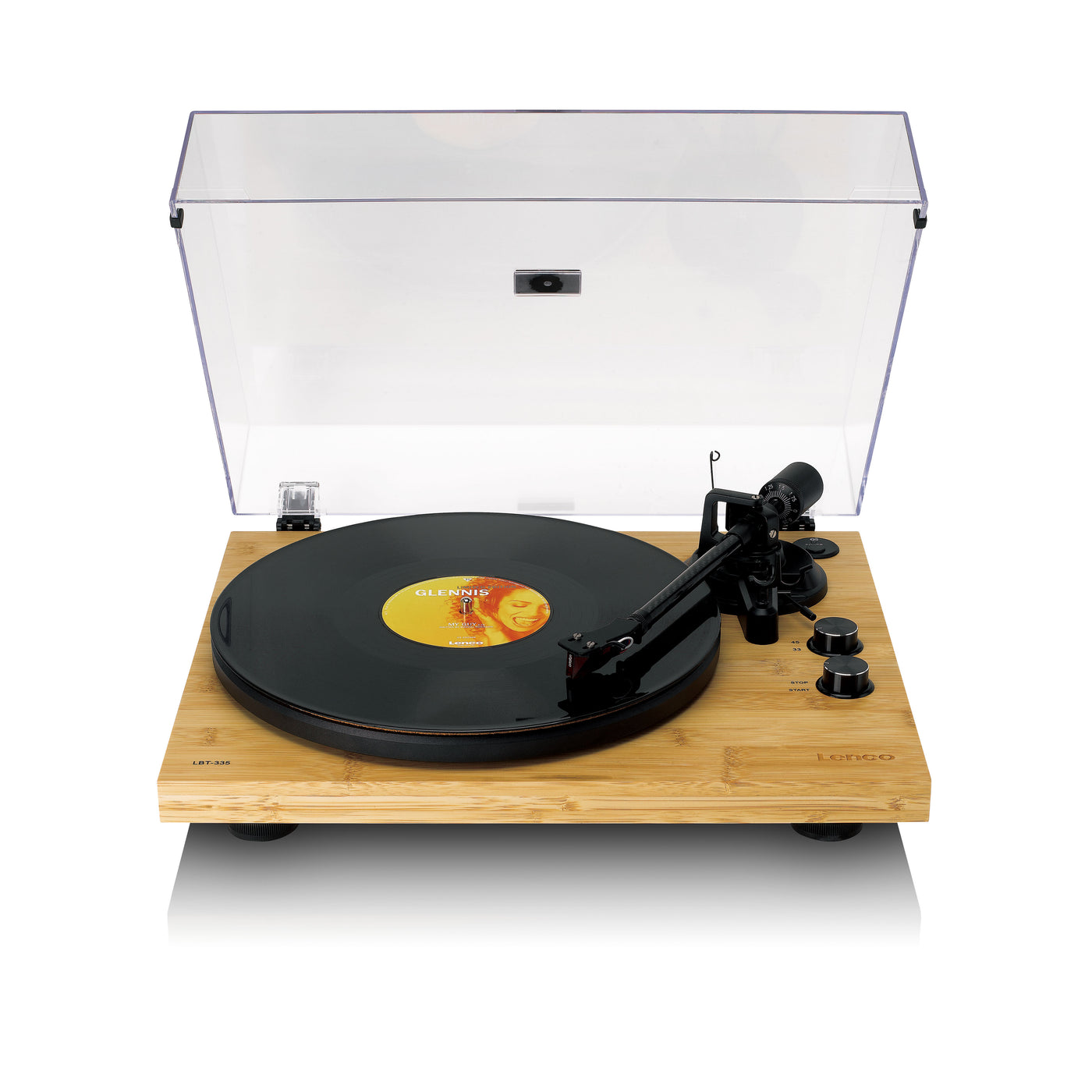 LENCO LBT-335BA - Record Player with Bluetooth®, bamboo housing, and Ortofon 2M Red cartridge