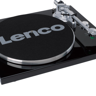 LENCO LBT-215BK - Record player with Bluetooth® and a metal platter, tonearm, and counterweight - Exclusive Piano Black finish