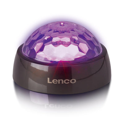 LENCO TTA-180TN - Record stabiliser with RGB light effects - 250g record player weight and disco ball in one - Titanium