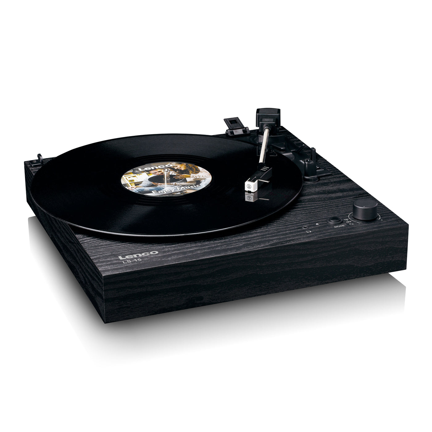 LENCO LS-15BK - Record player with Bluetooth®, two built-in speakers, and AT3600L cartridge - Black