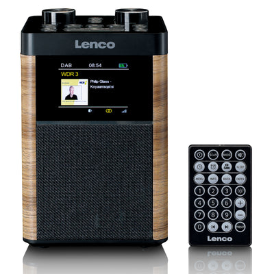 LENCO PDR-060WD - Portable DAB+/FM Radio Bluetooth, 10W Speaker, 14H Battery - Black.