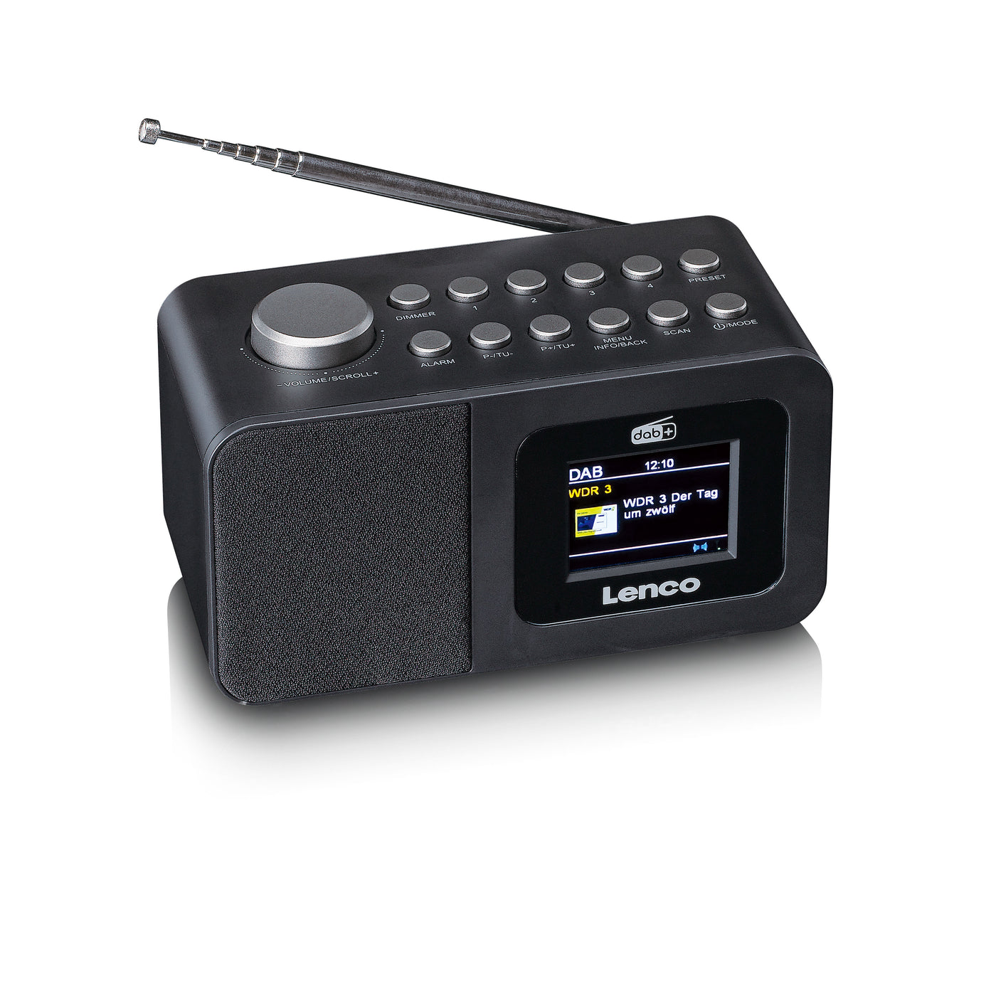 LENCO CR-625BK - DAB+/FM Wekkerradio met kleurendisplay, slaaptimer en dubbel alarm functie - Zwart