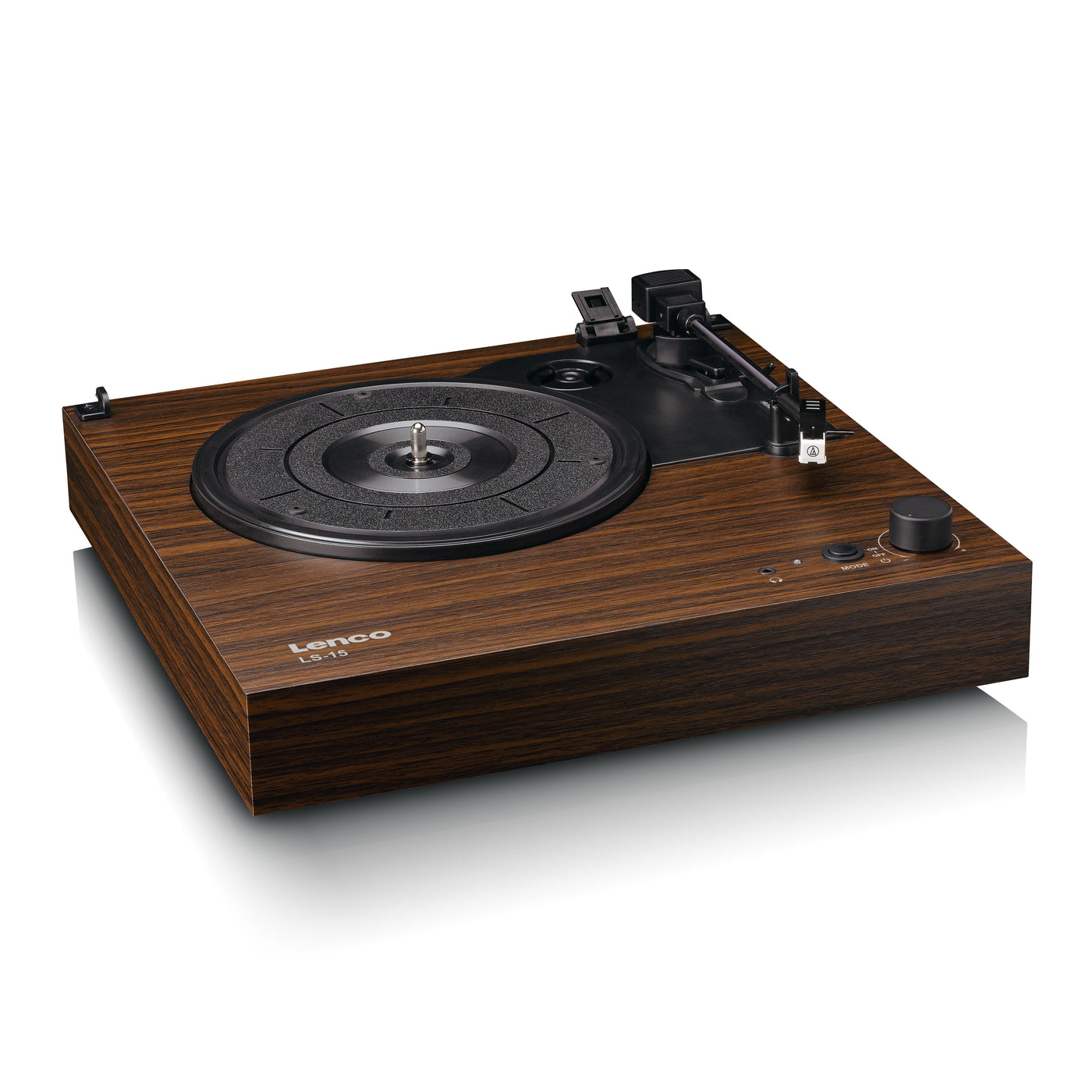 LENCO LS-15WD - Record player with Bluetooth®, two built-in speakers, and AT3600L cartridge - Wood