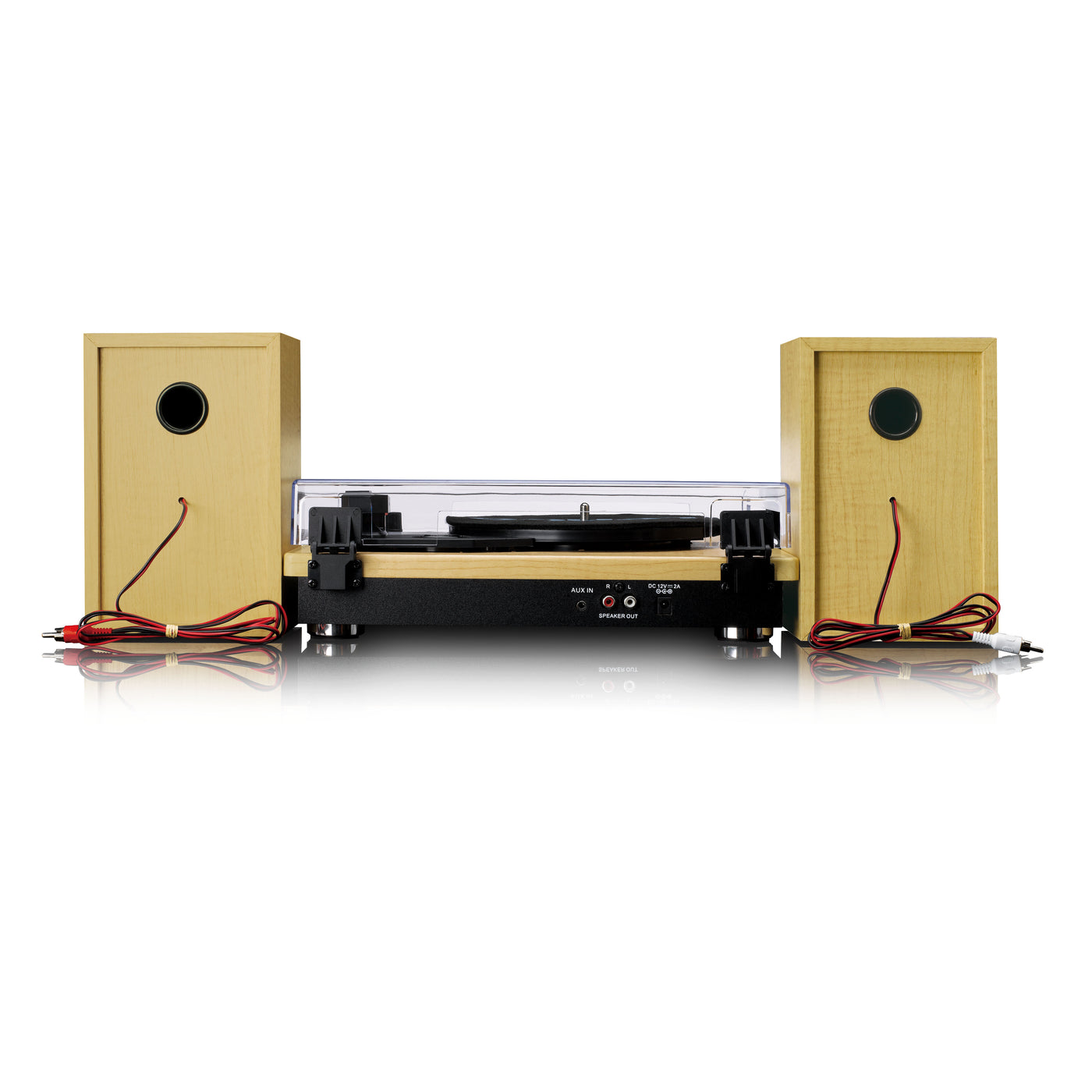 LENCO LS-100MP - Platenspeler met 2 externe speakers - Hout