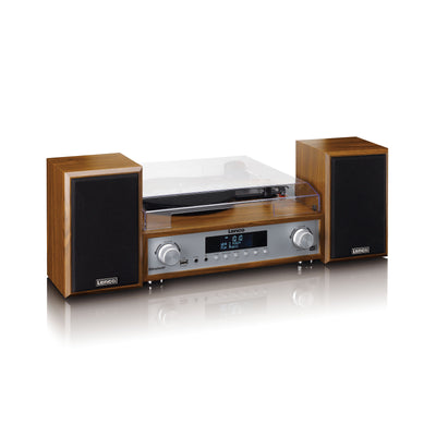 LENCO MC-160WD - HiFi Stereo system with Record Player, DAB+/FM radio, and Bluetooth® - Wood