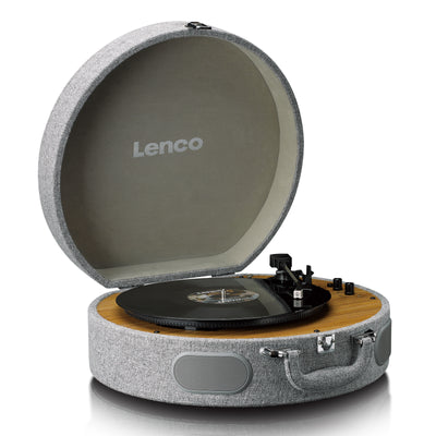 LENCO LS-66GY - Houten retro platenspeler met ingebouwde speakers, Bluetooth® en AT3600L cartridge - Grijs