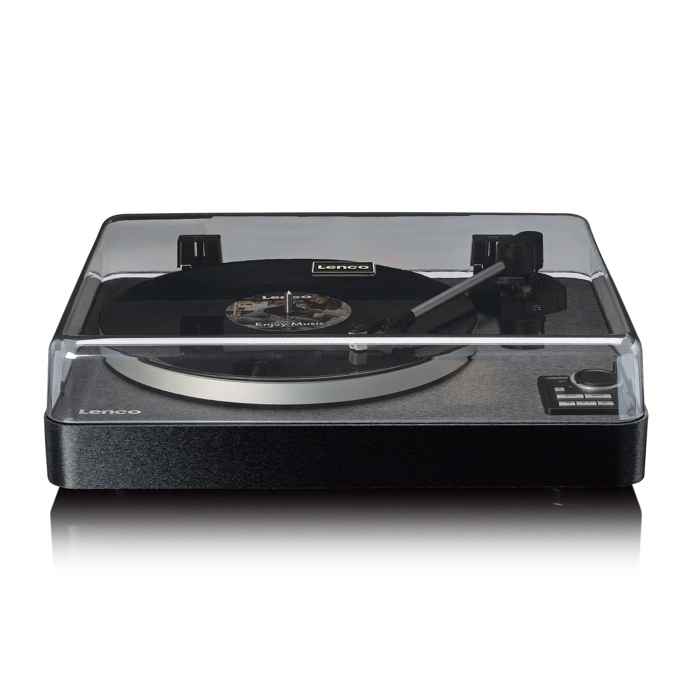 LENCO LBTA-165BK - Fully automatic record player with Bluetooth® transmission and pre-amplifier - Metal turntable platter and tonearm - Black