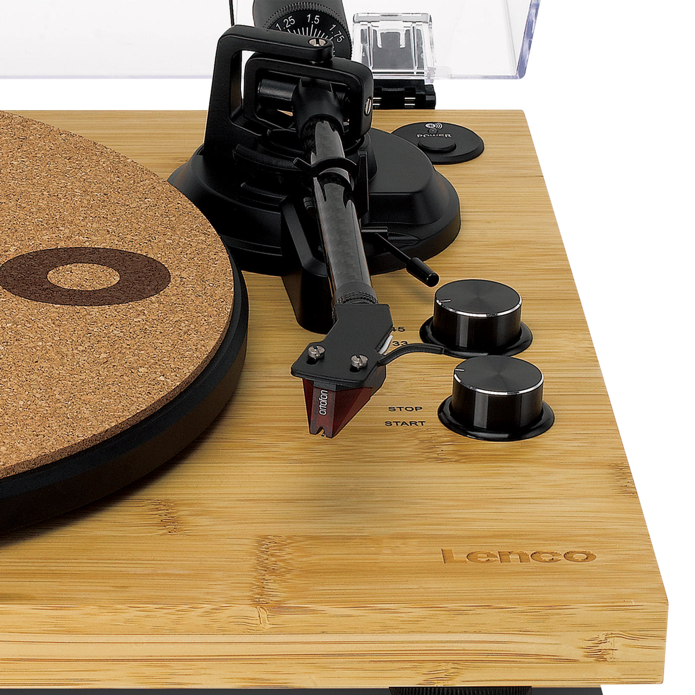 LENCO LBT-335BA - Record Player with Bluetooth®, bamboo housing, and Ortofon 2M Red cartridge